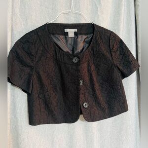 Women’s Ann Taylor Black cropped button top